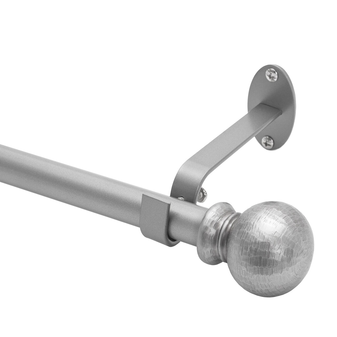 Threadmade Home Farmhouse Ball Curtain Rod, Pewter - 86"W x 120"L